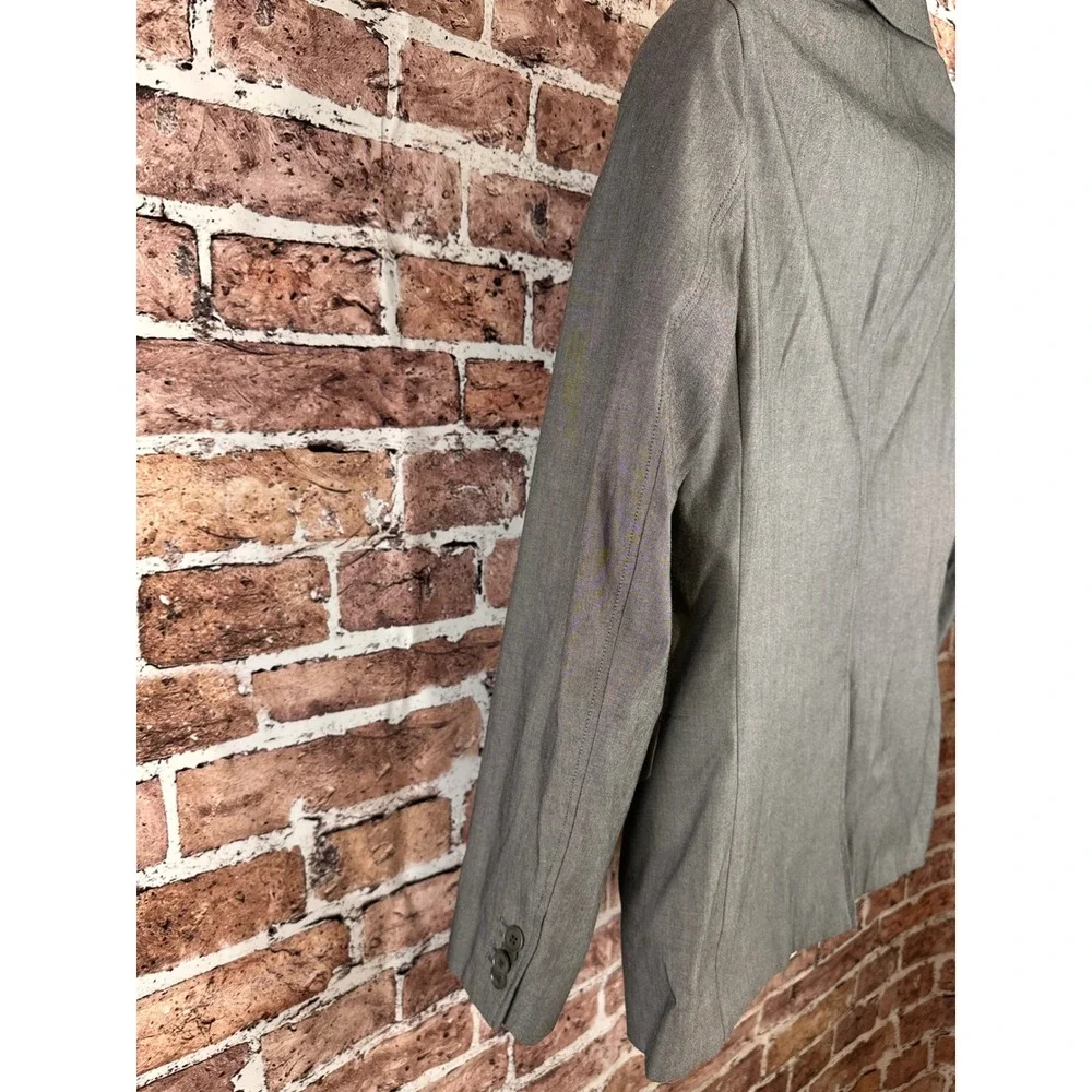 Banana Republic Men's 40R Modern Slim Fit Grey Cotton Blend 2 Button Blazer